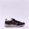 Rieker Laced Low Wedge Trainer Side Zip - Black Combi